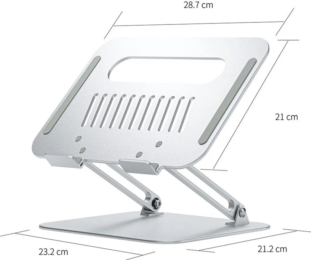 Support tablette ergonomique argenté en aluminium aéronautique