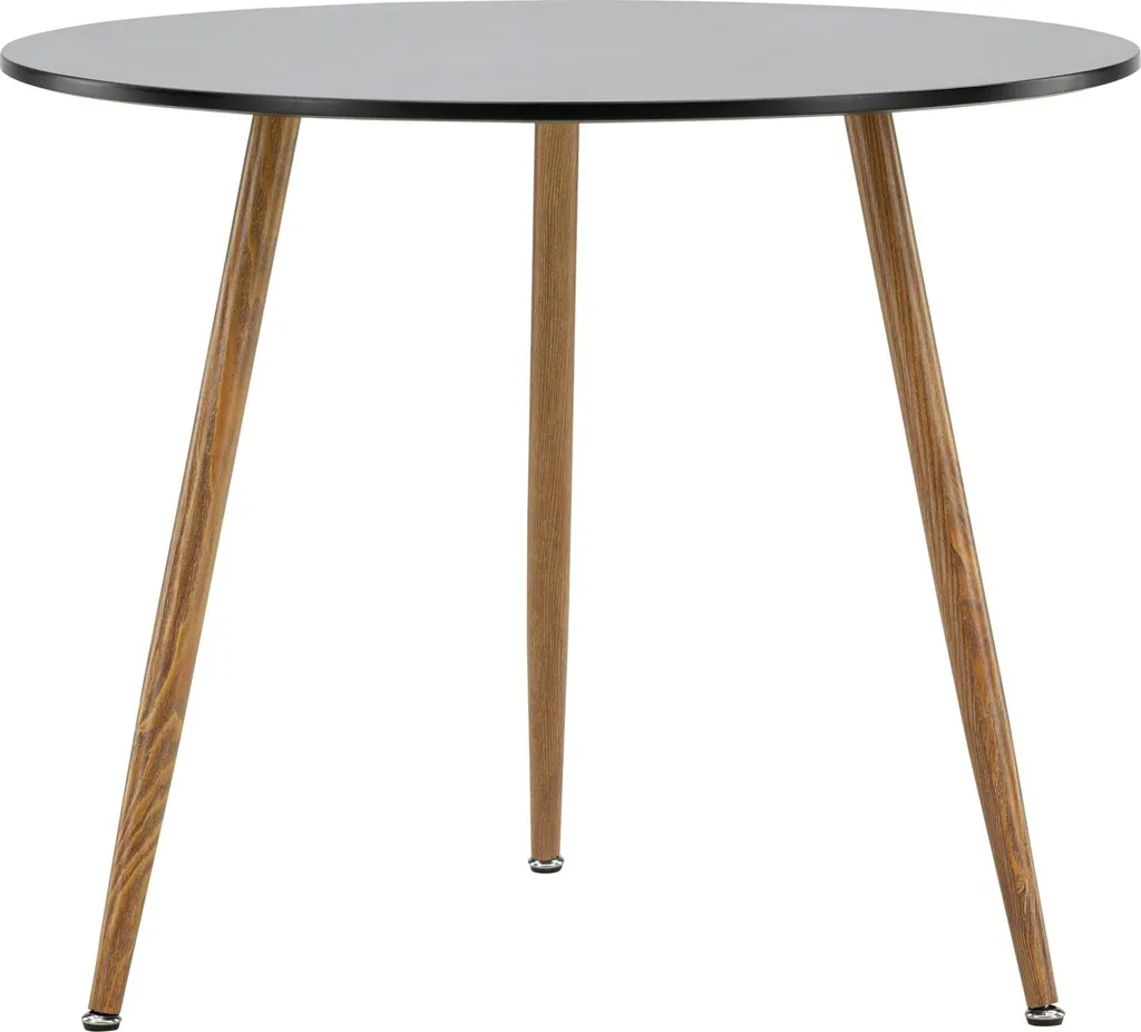 Table à manger Polar noire Ø90 cm en bois et métal - Finition mate - 9