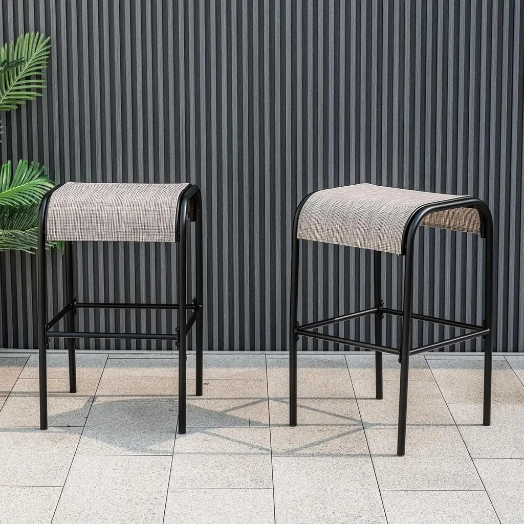 Tabouret de bar d'extérieur résistant aux intempéries marron café