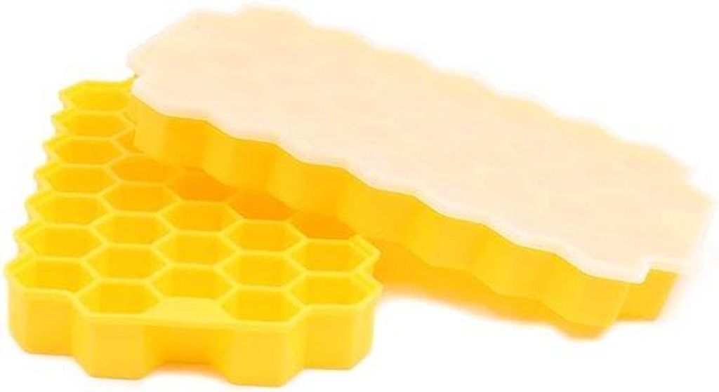 Gelbe Silikon Eiswürfel Formen 2er Pack