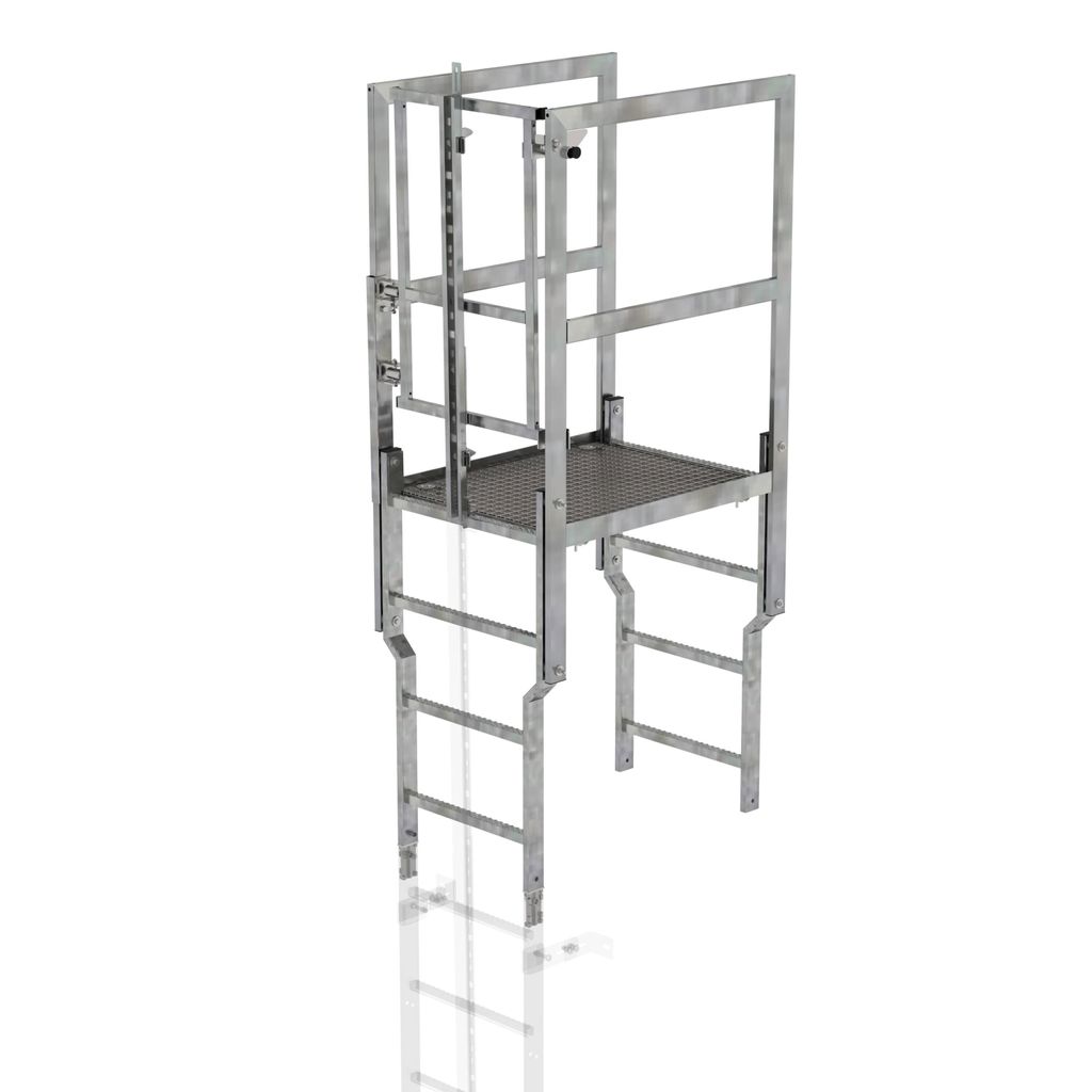 Günzburger Steigtechnik Attika-Überstieg mit SI-Türe und Steigschutzschiene Stahl-verzinkt - 063507