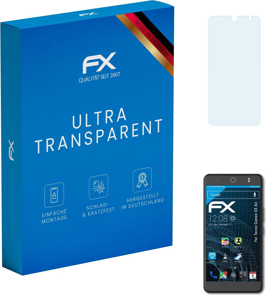 atFoliX FX-Clear 3x Schutzfolie kompatibel mit Tecno Camon CX Air Displayschutzfolie