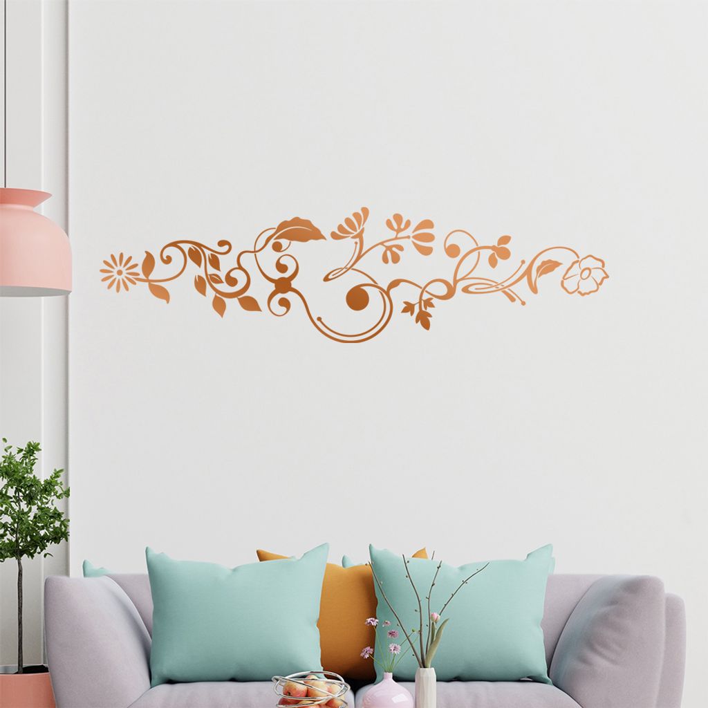 Sternblüte - Tribal -Pflanze Wandtattoo in 6 Größen - Wandaufkleber Wall Sticker - Dekoration, Küche, Wohnzimmer, Schlafzimmer, Badezimmer