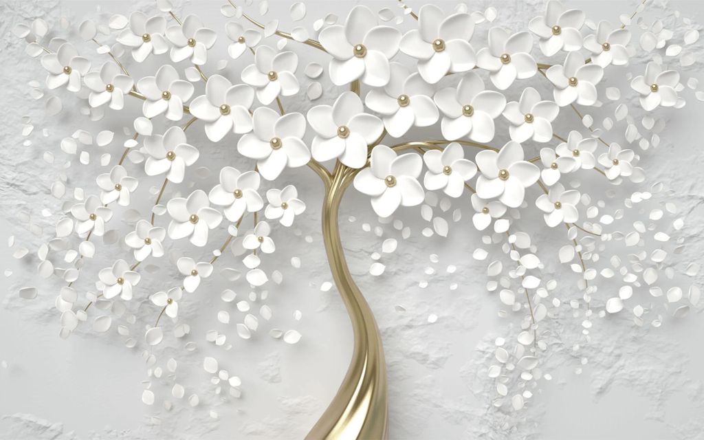Magnetmatte für Heizkörperverkleidung, weiße Blumen, 60x100cm
