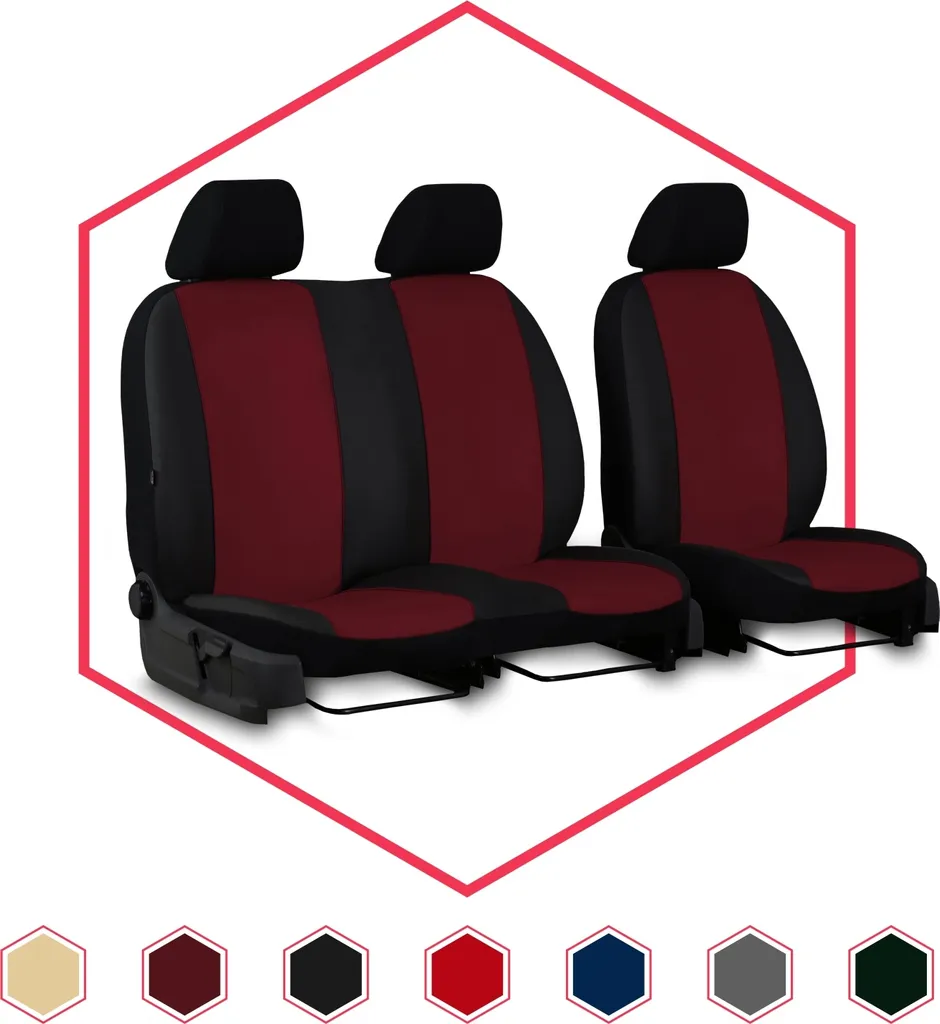 Set Coprisedili Auto Universali Renault Master II 1+2 Rosso Scuro BUS