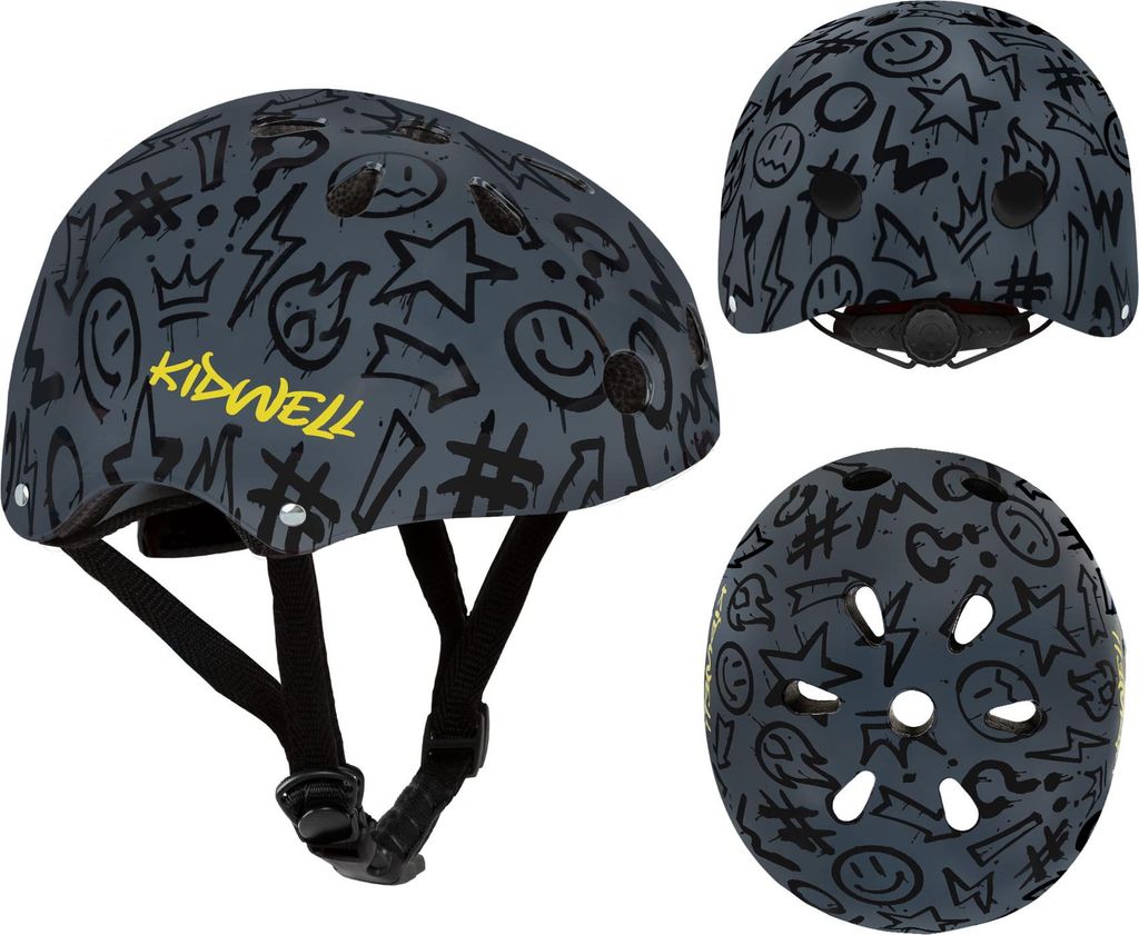 Kidwell ORIX II detská prilba 52-56 cm Čierny Graffit – Obrázok produktu 