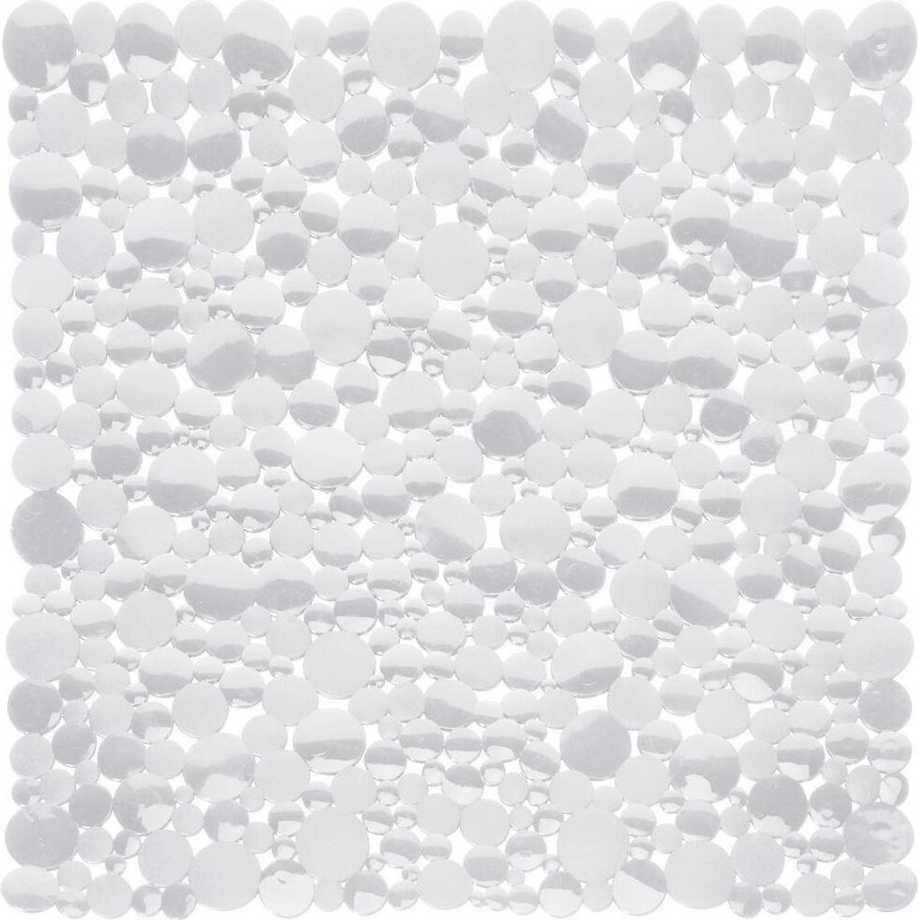 A white shower mat with a pattern of raised circles.