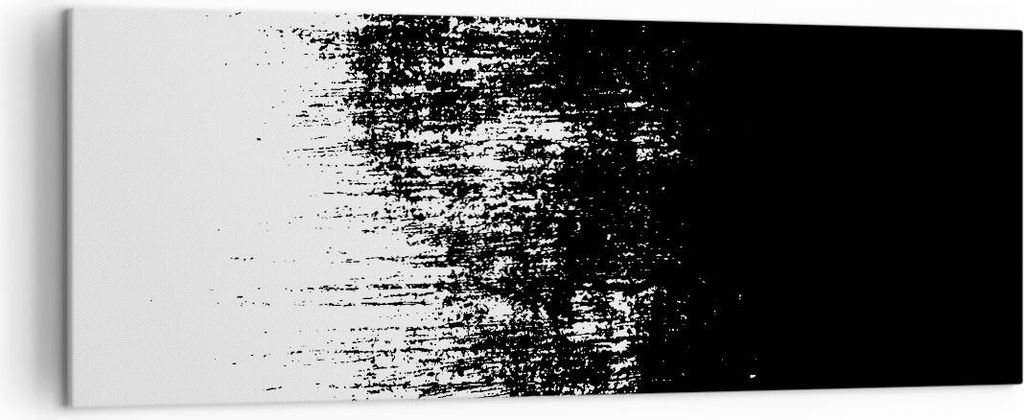 Bild auf Leinwand - Leinwandbild - Einteilig - Abstraktion dunkel schwarz und weiß - 140x50cm Wand Bild Wanddeko Wandbilder Leinwanddruck Bilder W...