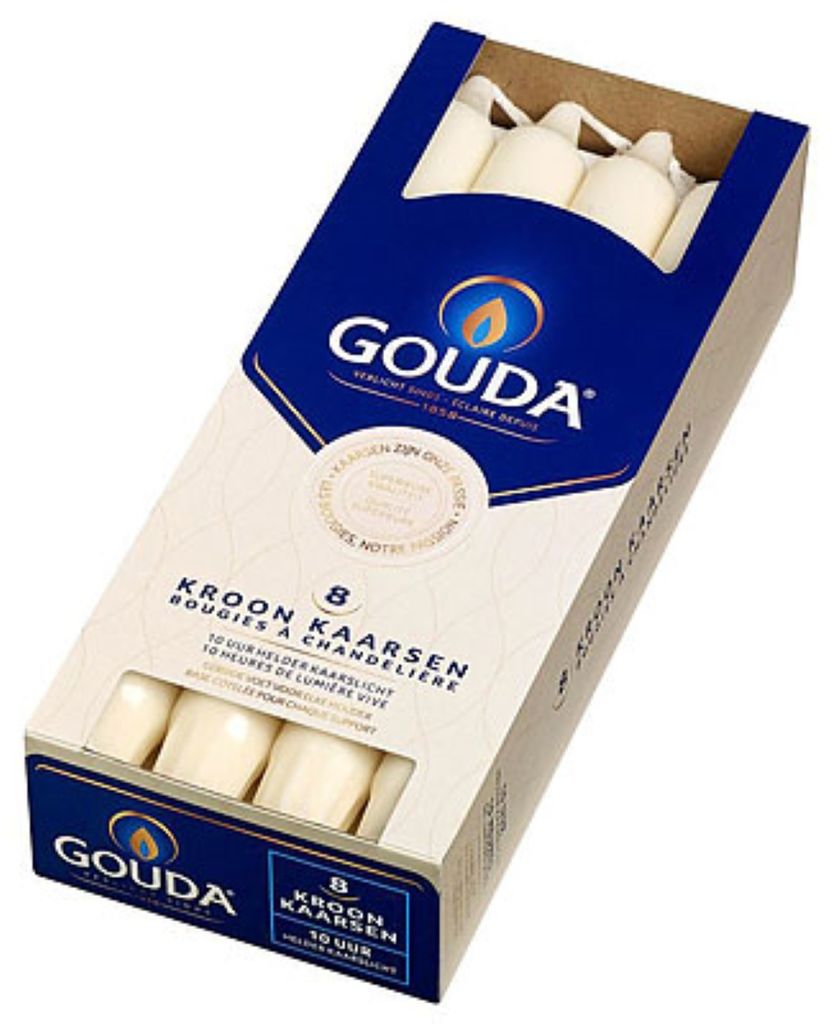 Gouda Kronenkerze Elfenbein 240 24 Karton mit 8 Stück Produktbild 