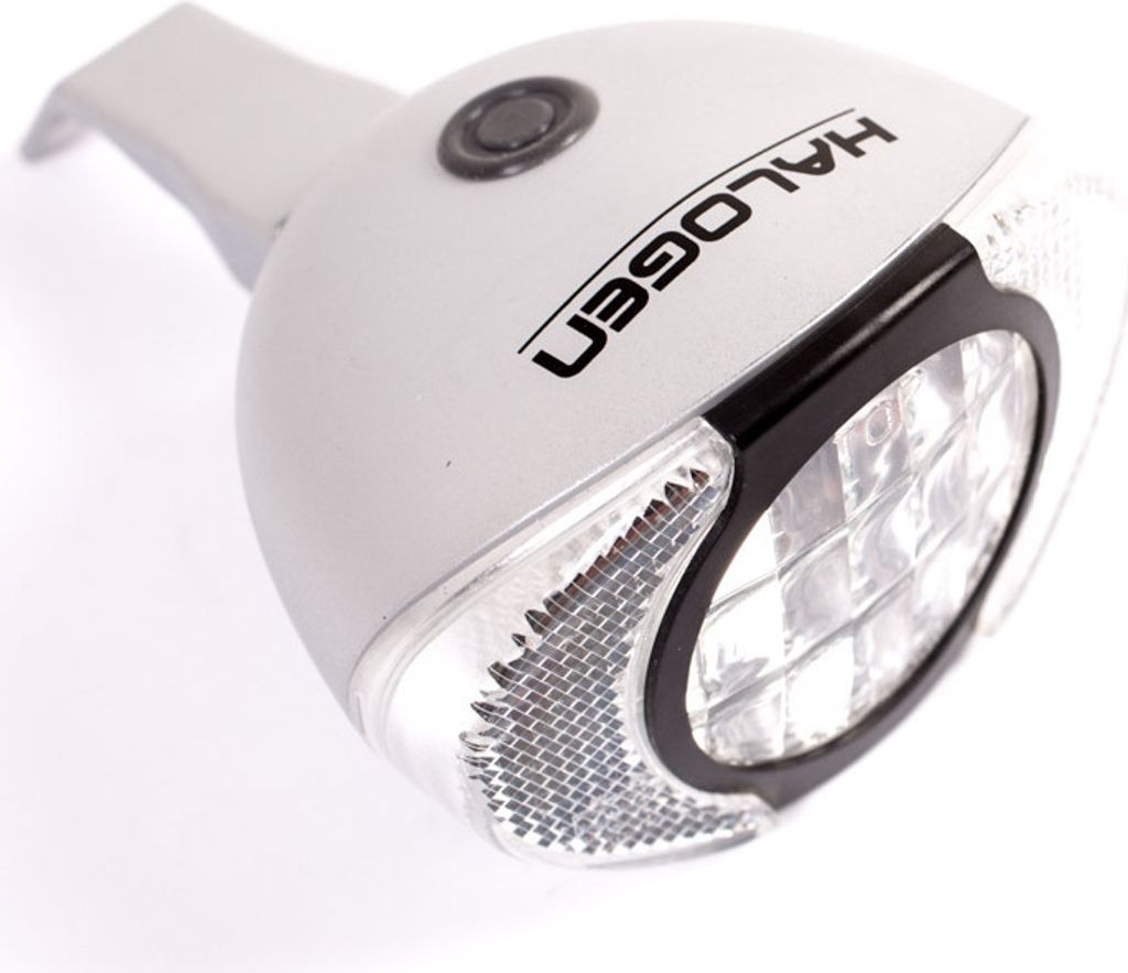 Halogen Beleuchtung Scheinwerfer Fahrradlicht Reflektor Nabendynamo front light silver