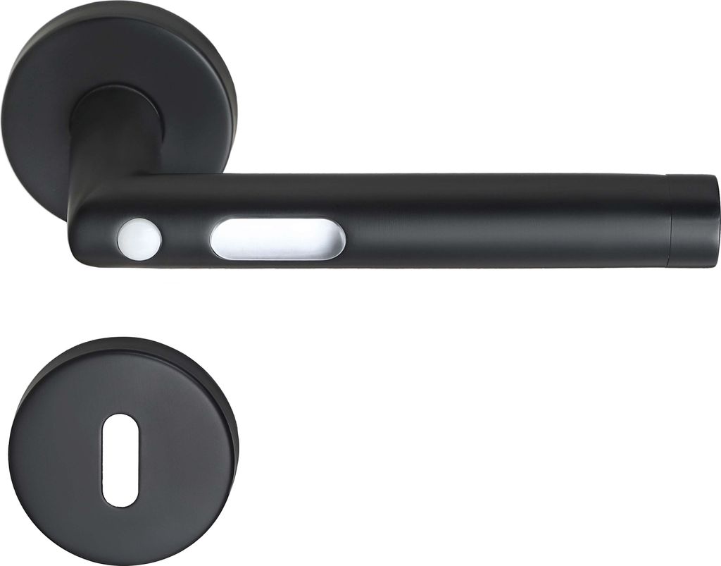 Orbit LED-Türgriff MeinTürgriff Türdrücker BB PZ WC schwarz Produktbild 