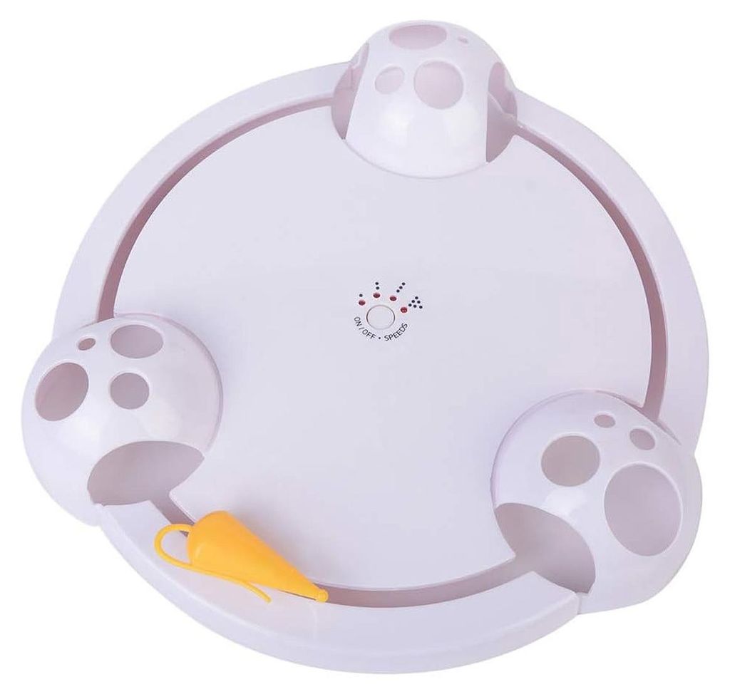 Interaktives Katzenspielzeug elektrisch, rotierendes Maus-Spiel, 3 Geschwindigkeiten, gegen Langeweile, Jagdspiel, rutschfeste Basis, Indoor
