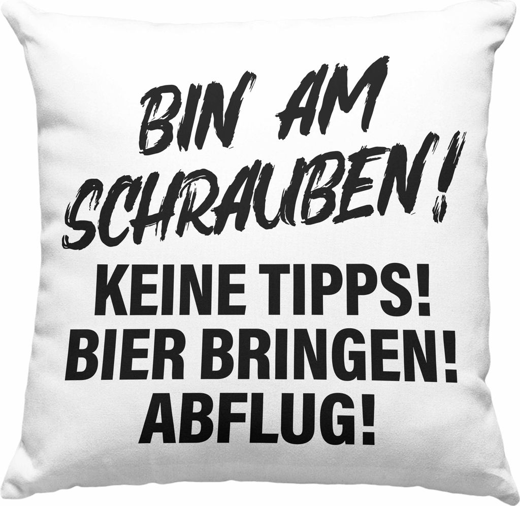 Trendation - Auto Tuner Deko-Kissen mit Füllung 40x40 Geschenke Autotuner Geschenkidee Autoliebhaber Deko-Kissen mit Füllung 40x40 für Männer A...