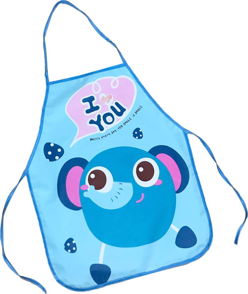 Kinderschürze zum Kochen, Malen, Hausarbeit, Kinder, Cartoon, wasserdicht, ärmellos, Kittel, Blau