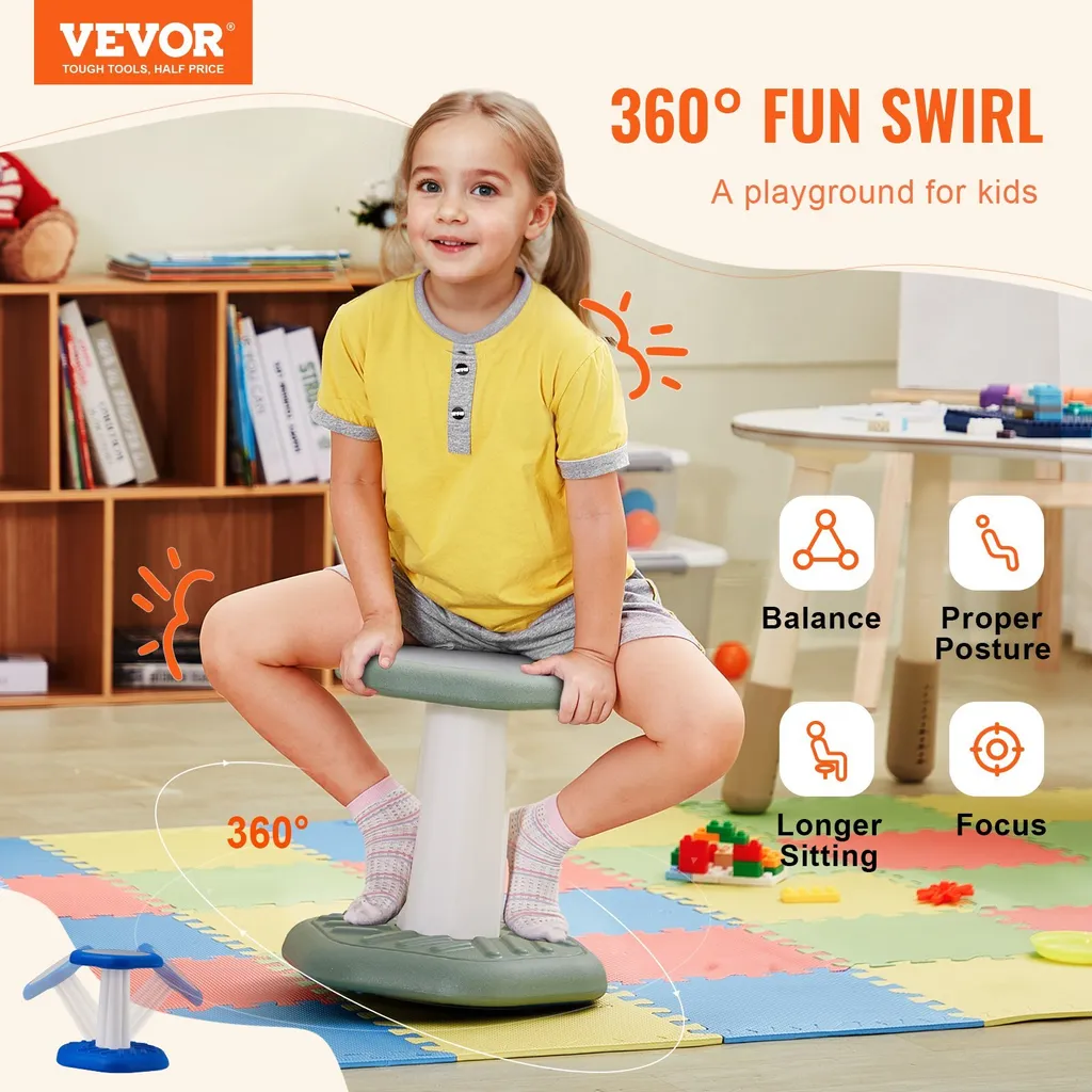 Chaise active Tabouret à bascule avec Coussin éponge Vert pour Enfant