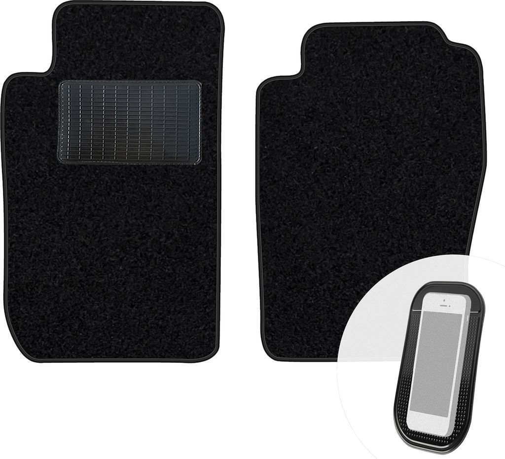 moto-MOLTICO Vorne Fußmatten Auto Velours Autoteppiche Schwarz Automatten Set 2-teilig passend für Nissan Patrol 2004-2009