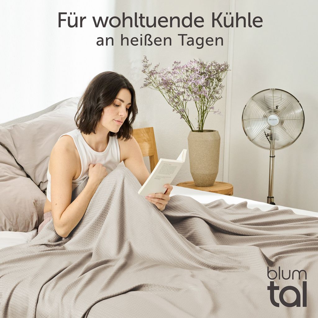Blumtal Khldecke 150x200 cm - Bambus Sommerdecke fr Sofa