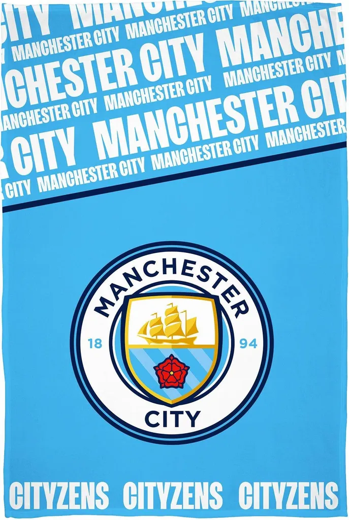Couverture Manchester City FC Cityzens Fleece TC665 Bleue 150x100 cm