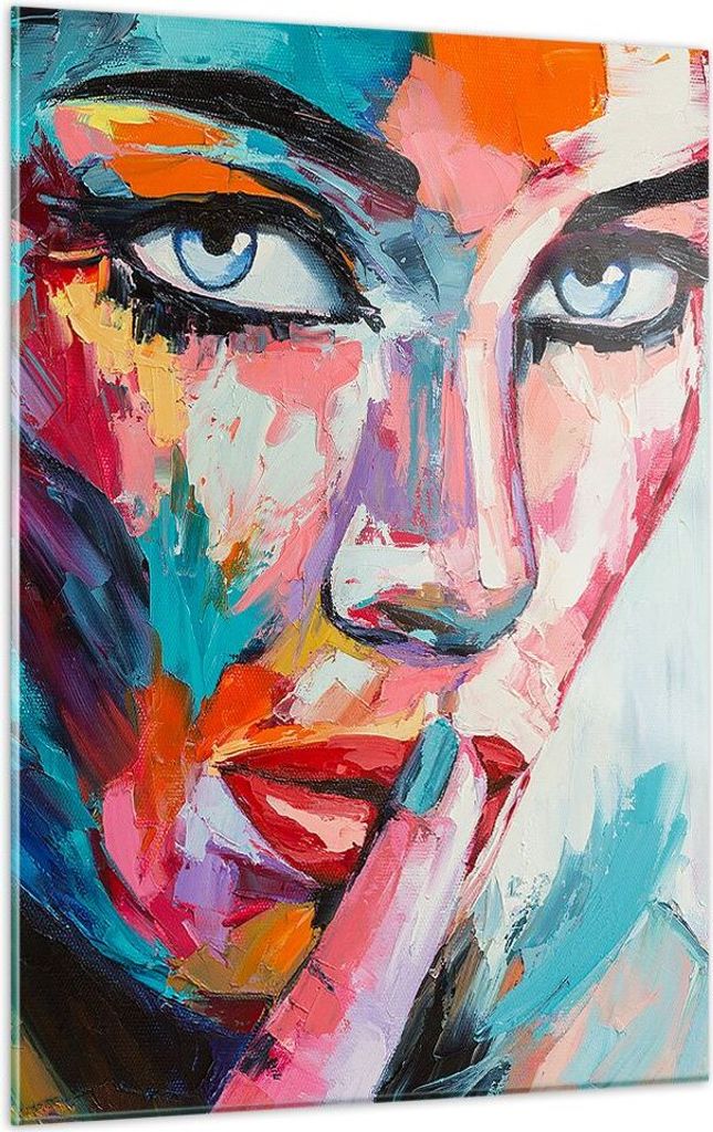 Bilder auf glas - Einteilig - Mädchen Gesicht - 50x70cm - Glasbilder - Wandbilder - Bilder - zum Aufhängen bereit - Wanddekoration aus Glas - Gla...