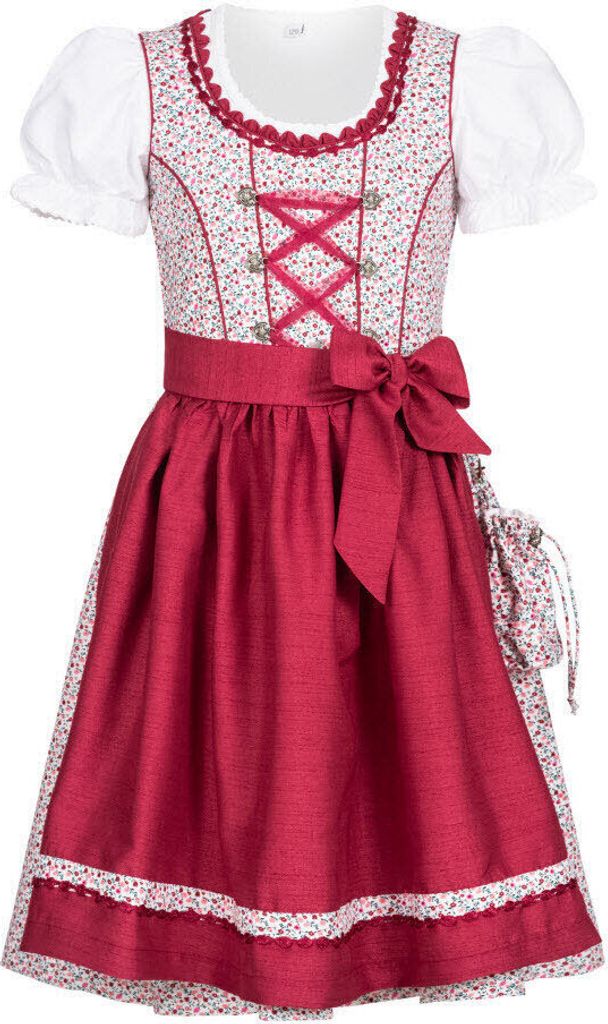 Kinderdirndl 3-teilig Doris in Beere von Nübler Größe 92