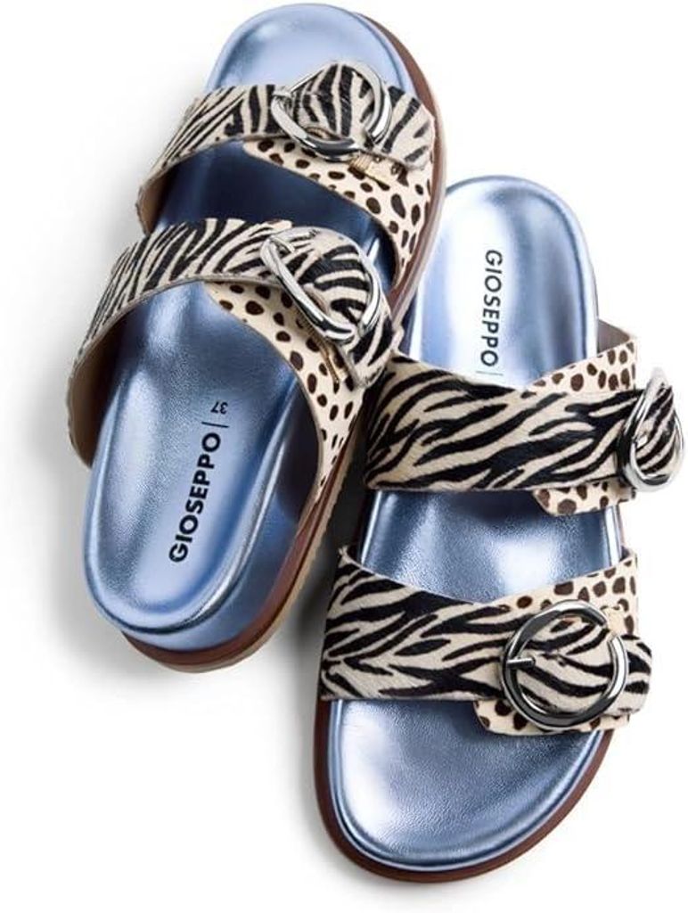 Gioseppo CARNEY Damen Blau Slides Leder Alltag Sommer Freizeit (78025-P-Blue)