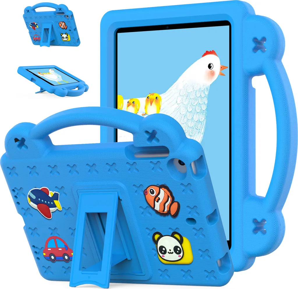 Custodia protettiva per iPad mini 1/2/3/4/5, simpatica custodia per bambini, antiurto con maniglia e supporto Blu