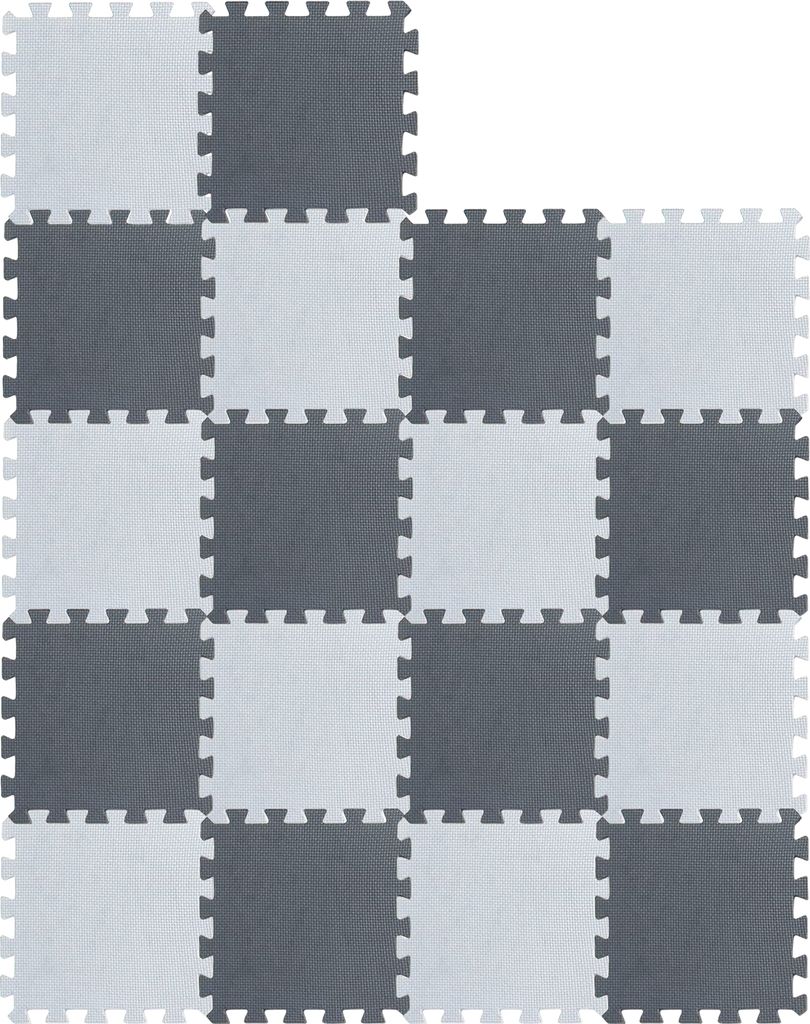 36tlg Krabbelmatte Puzzelmatte Spielmatte für Babys und Kleinkinder 30x30cm weiß+dunkelgrau