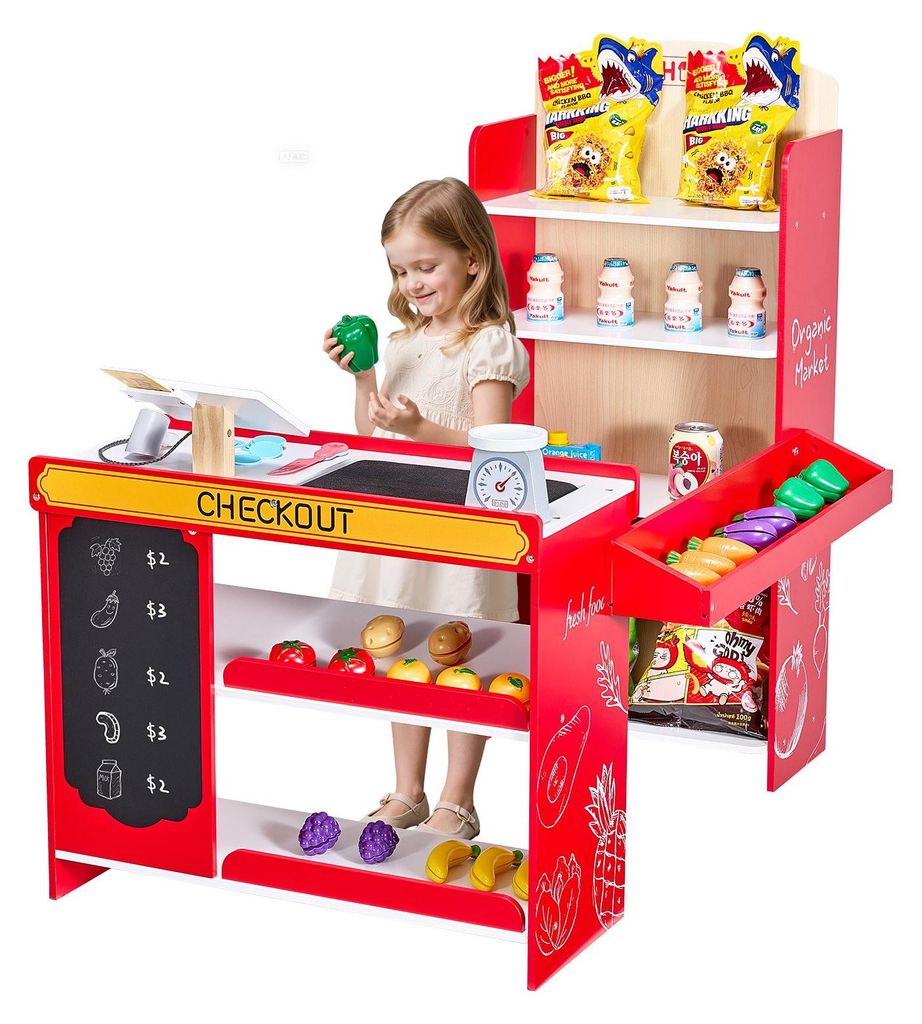 Set de jeu épicerie pour enfants VEVOR, épicerie en bois Image du produit 