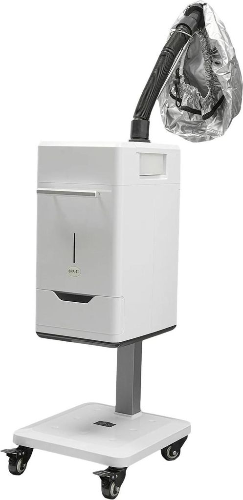 Professioneller Nano Haardampfer - Standgerät mit Haube - Mit Schubladen - Vier Rollen fahrbares Gestell - Elektrisch - Für Friseursalons und Kli...