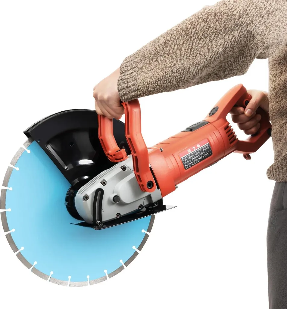 Scie à béton thermique 5800W étanche profondeur 13,5 cm coupe humide