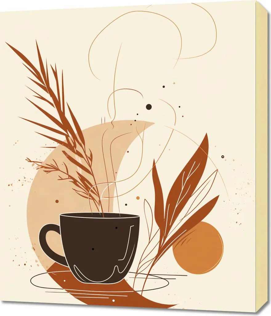 Tableau Image 60 x 70 cm Café du matin Muse - Décoration Murale Salon