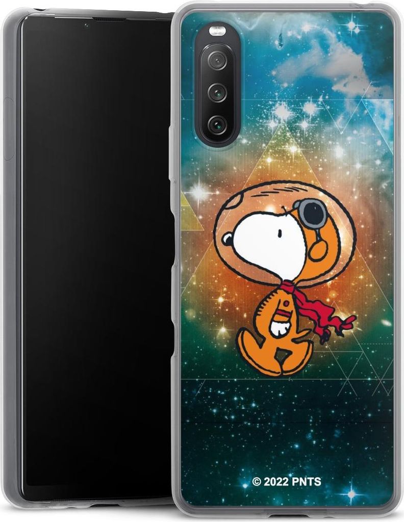 DeinDesign Slim Hülle für Sony Xperia 10 III Silikon Case Ultra Dünn Handyhülle Astronaut Offizielles Lizenzprodukt Snoopy