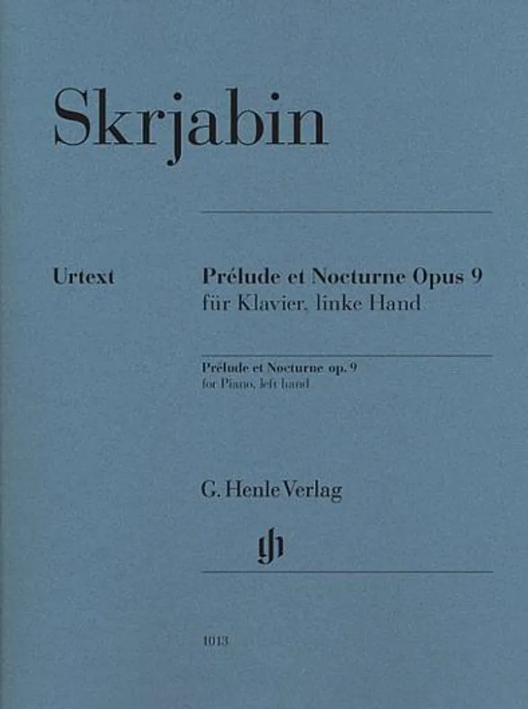 Partition piano main gauche Prélude et Nocturne opus 9 classique