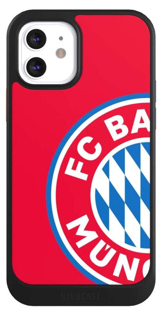 NIVOCASE Hülle für Apple iPhone 12 Handyhülle NIVOcore Case Schwarz FC Bayern München FCB Offizielles Lizenzprodukt