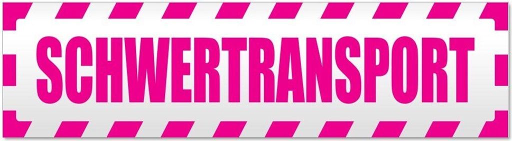 Kiwistar Schwertransport gestreift Magnetschild Schild magnetisch - 45cm Pink - Magnetfolie für Auto PKW Kfz