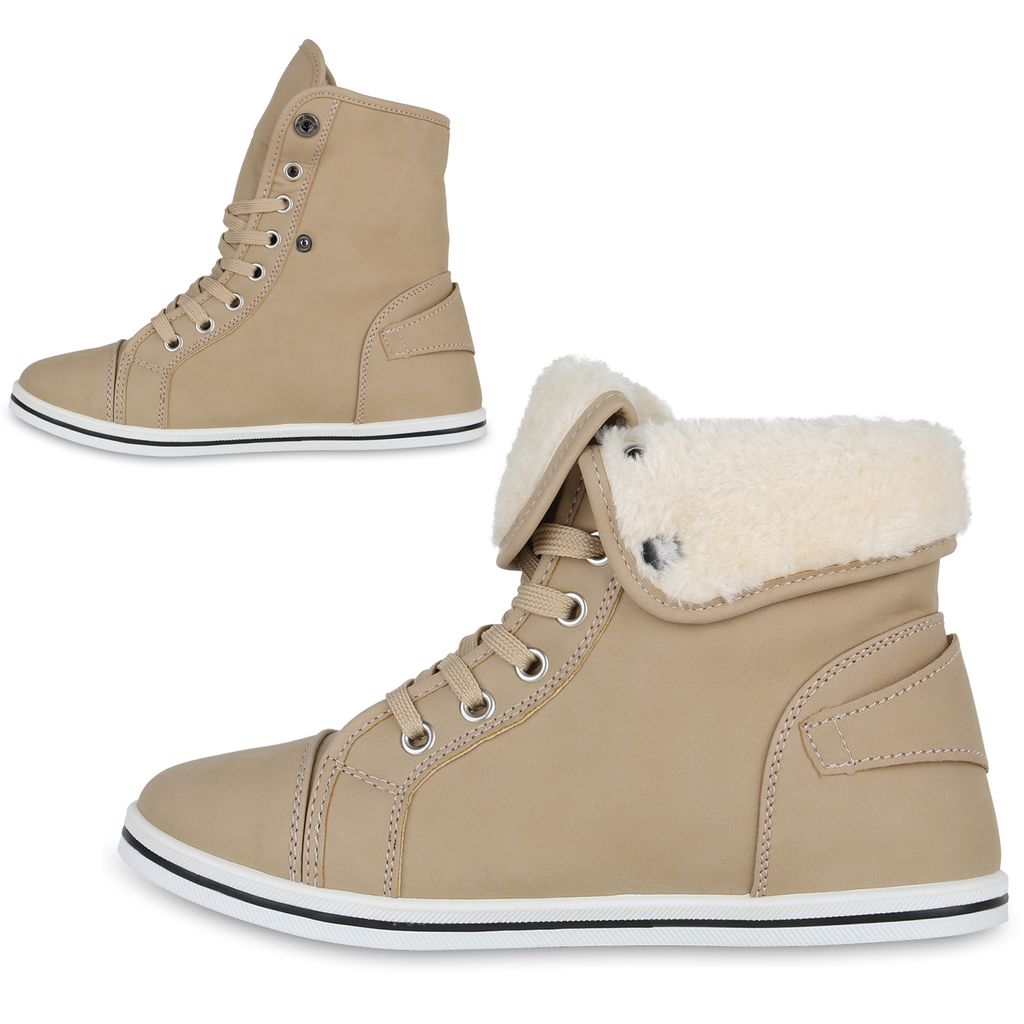 VAN HILL Damen Sneaker Warm Gefüttert - Winter Sneaker Mit Profilsohle