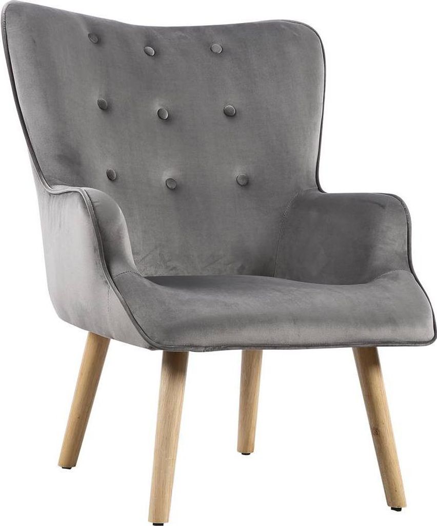 Poltrona in velluto stile scandinavo "Odense" - 73 x 81 x Immagine del prodotto 
