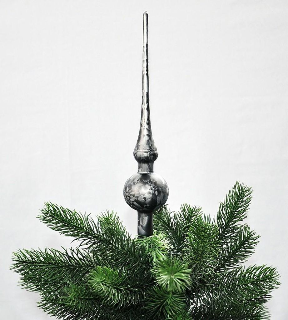 Christbaumspitze 28cm Anthrazit Eislack