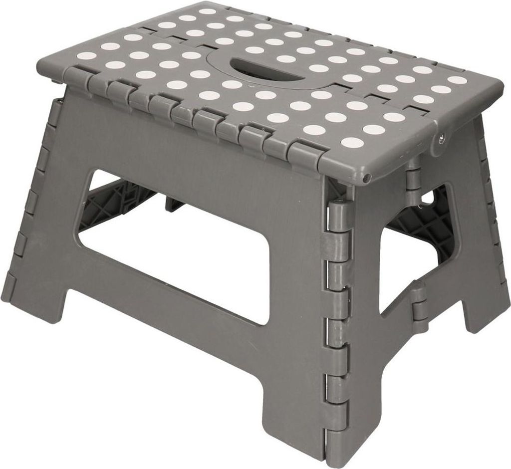 Tritthocker - klappbar - grau-weis - 35 x 28 x 22 cm