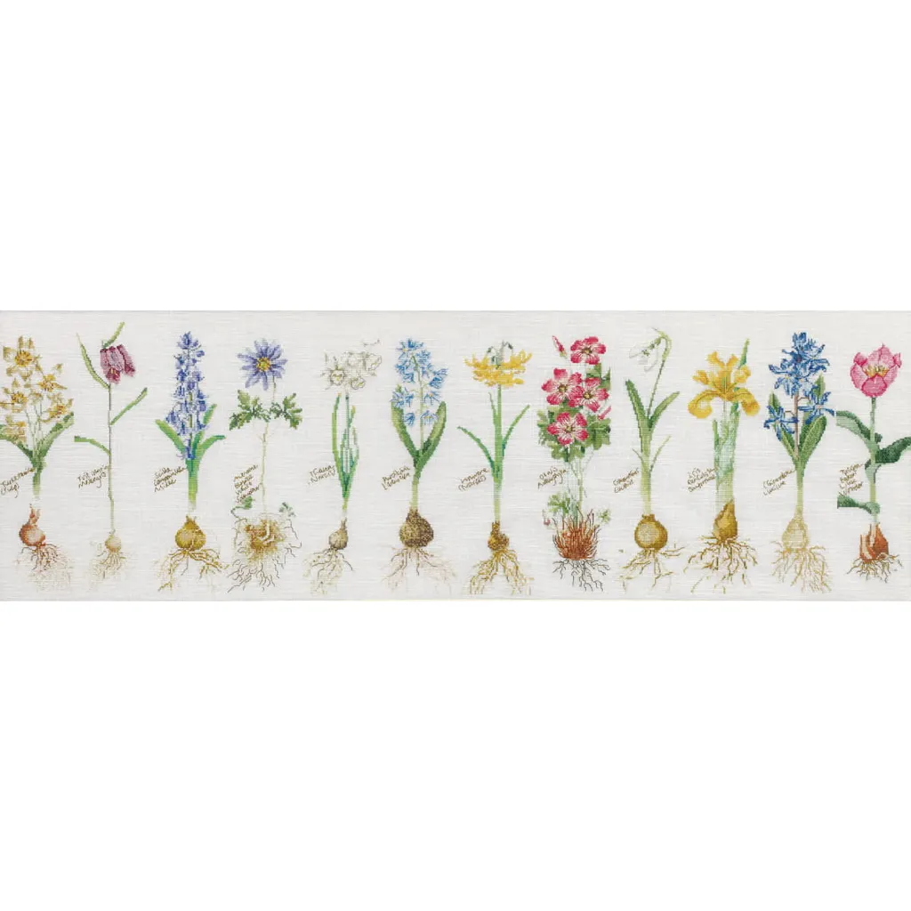 Kit Broderie Thea Gouverneur Bulbes de Printemps sur Toile Aida Blanche
