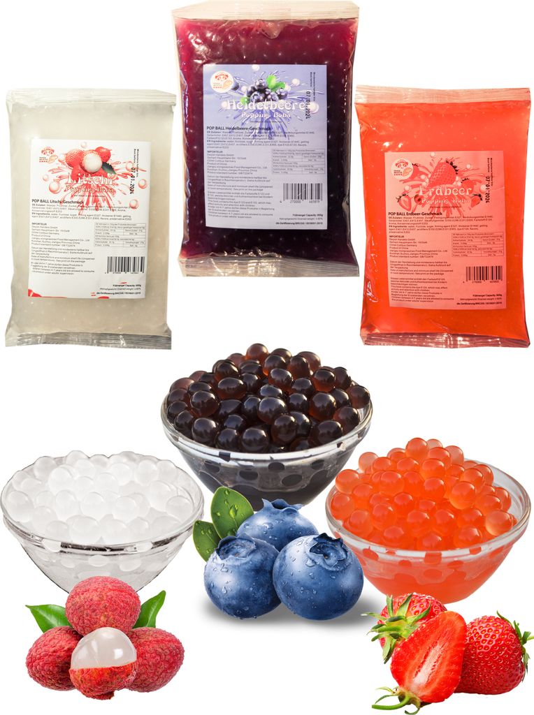 Bubble Tea Popping Boba Mix - 3 x 600g Produktbild 
