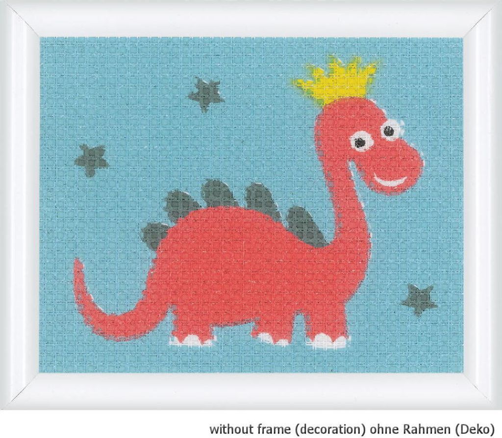 Auslaufmodell Vervaco Stickpackung "Dinosaurier", Stickbild vorgezeichnet