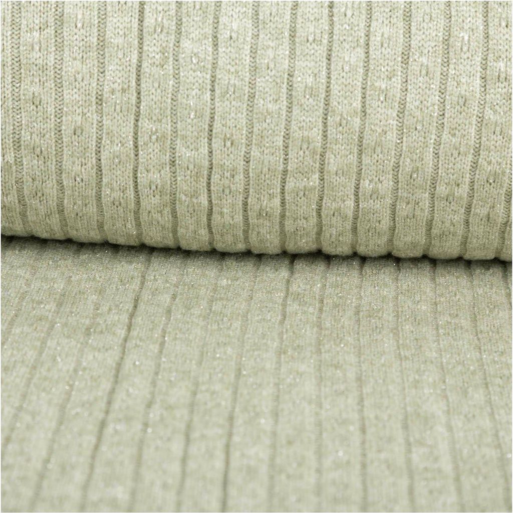 Strickstoff Meterware lindgrün mit Glitzer, kuschelig 148cm