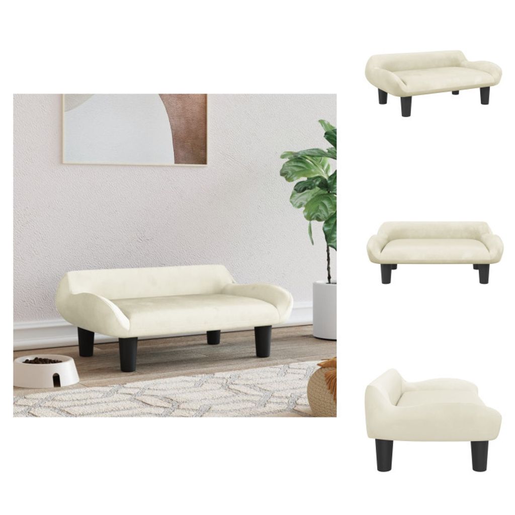 vidaXL Hundebett Creme 70x40x24 cm Samt - Hundebetten