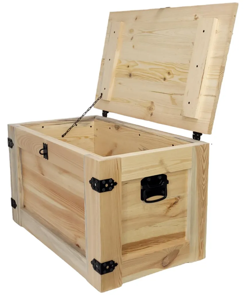 Bac de rangement 80 cm en bois pour jouets et bûches avec roues mobiles - 5