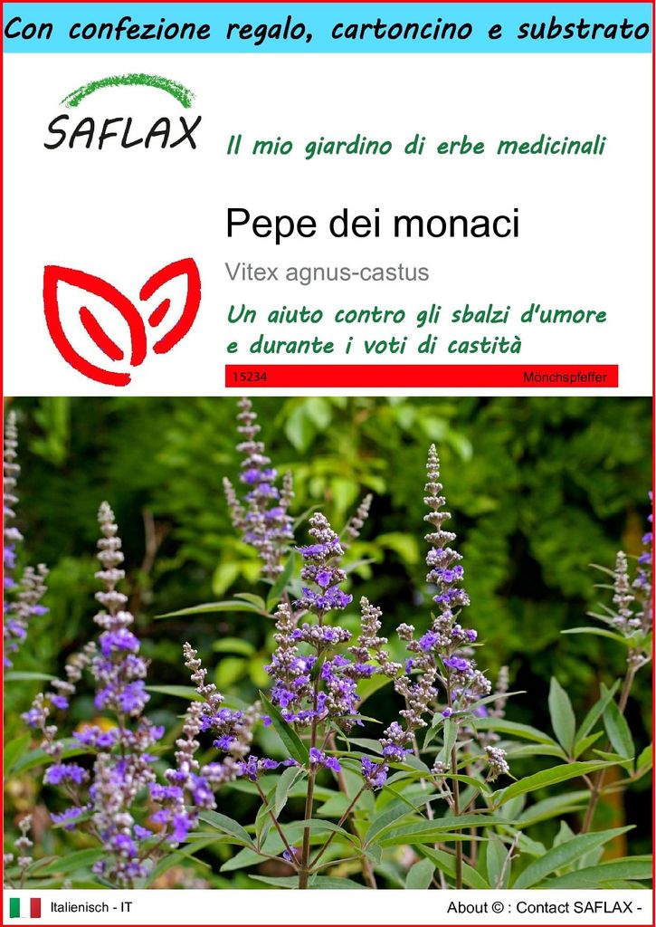 SAFLAX Set regalo - Pepe dei monaci - 30 semi - Vitex Immagine del prodotto 