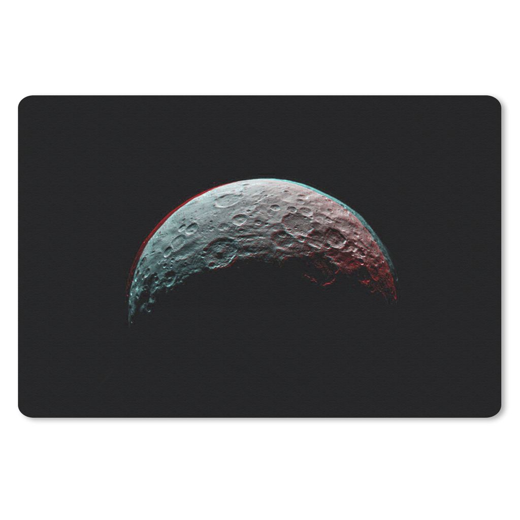 MuchoWow Mauspad Mousepad Galaxie - Schwarz - Mond 27x18 cm - Mousepads - Maus Mat - Pad - Mausunterlage - Büroartikel - Desk Matten
