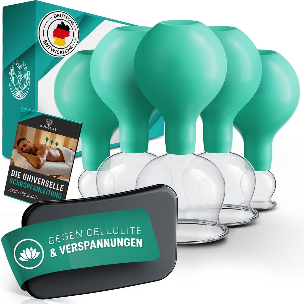 KURGLAS Schröpfgläser aus Echtglas [5 Stück] – Produktbild 