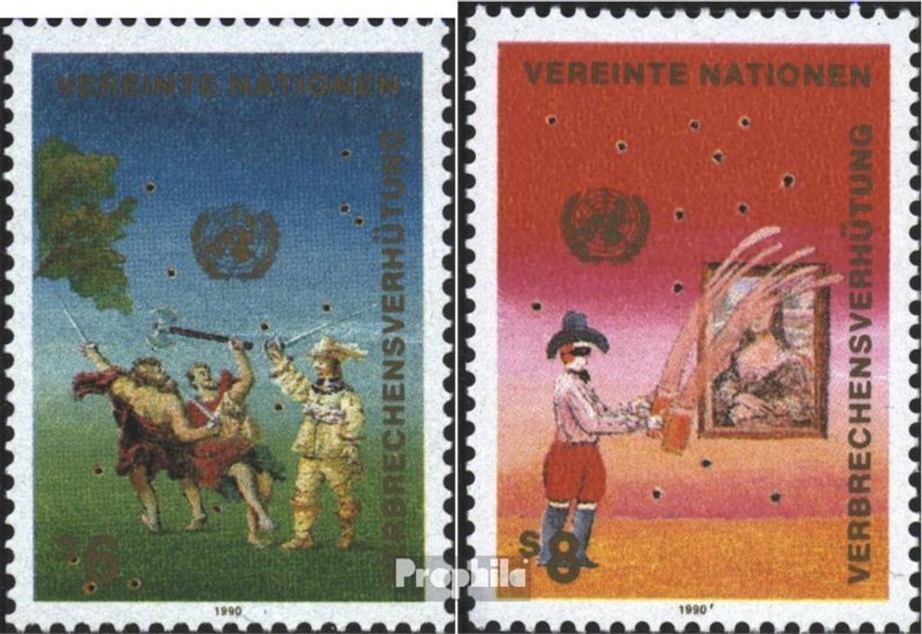 Briefmarken UNO - Wien 1990 Mi 106-107 (kompl.Ausg.) FDC Freimarken
