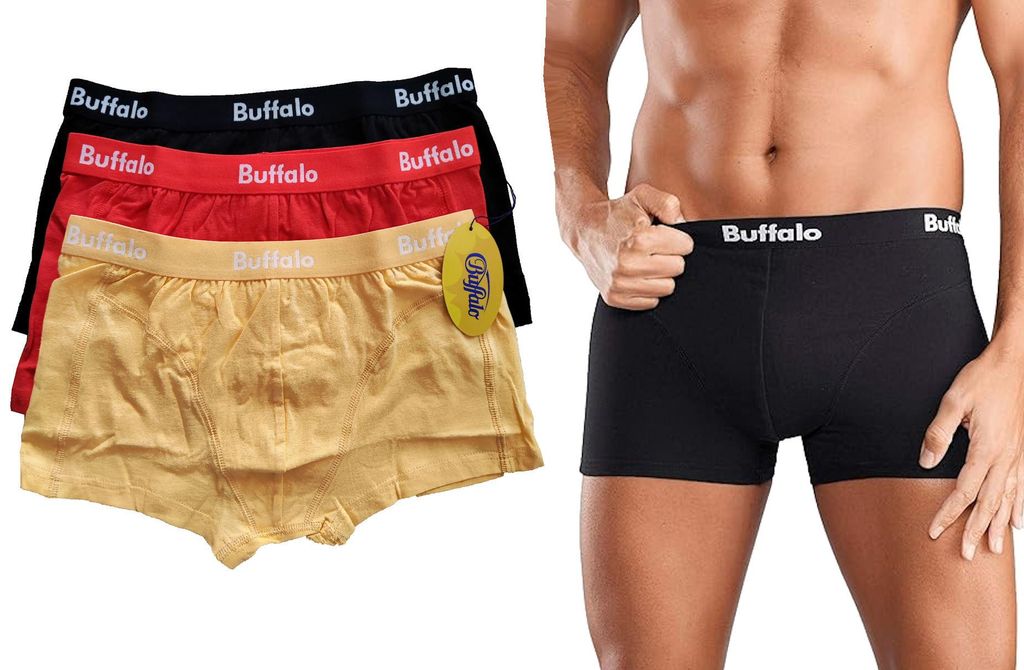 Buffalo 3er-Pack Stretch-Hipster "Deutsche Flagge" Boxershorts aus Baumwolle, schwarz, rot, gelb, Gr. 5